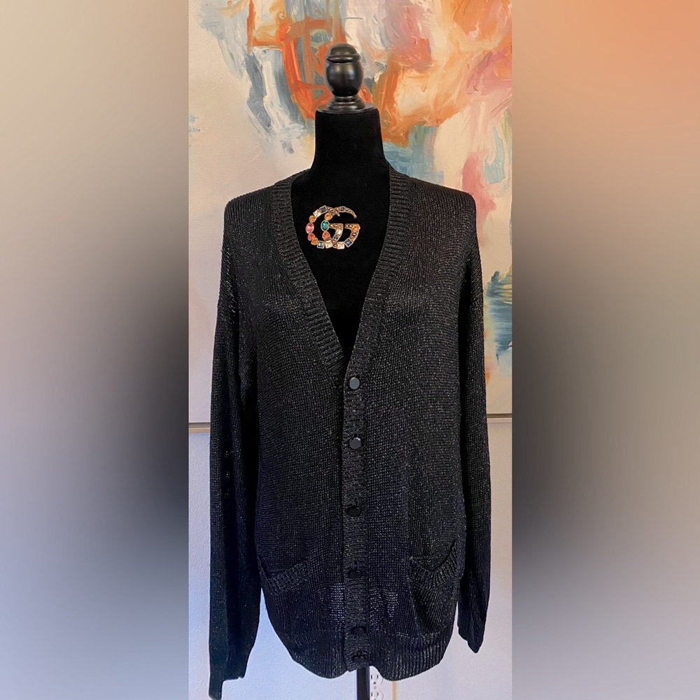 Gucci knitted black and gold threads / cardigan.Jacket